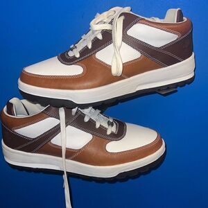 Timberland White/Brown Lace Up Embossed low Mens size 11